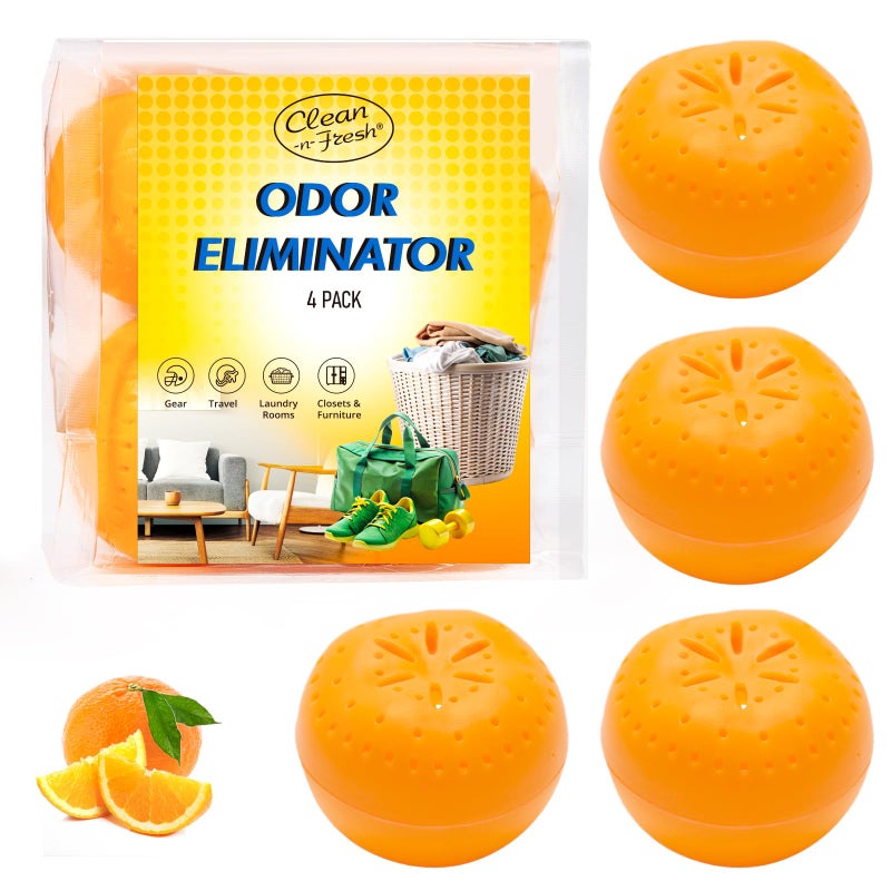 Clean-n-Fresh 4 Pack Baking Soda Deodorizers  Shoe Deodorizer Balls  Air Freshener for Home  Odor Eliminator for Closets Bathroom Pets  Up to 80 Days - Image 1